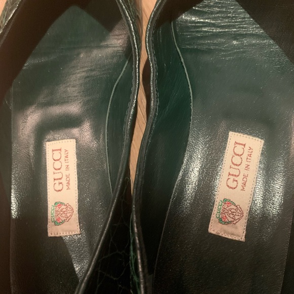 Gucci | Green Alligator Flats - Picture 6 of 6